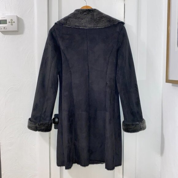 Ellen Tracy Fur Trimmed Black Jacket - Picture 4 of 16